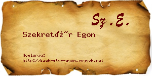 Szekretár Egon névjegykártya